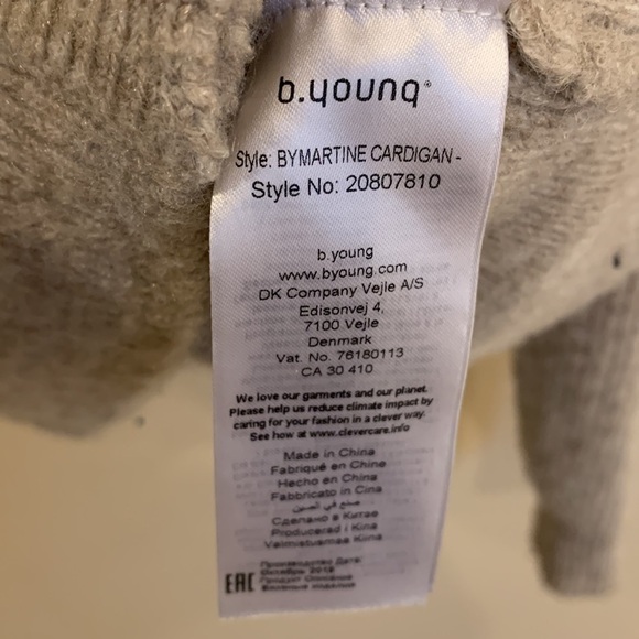 b.young Women Wool Blend V Neck  By Martine Cardigan Denmark Tan Small Capsule - Picture 12 of 13